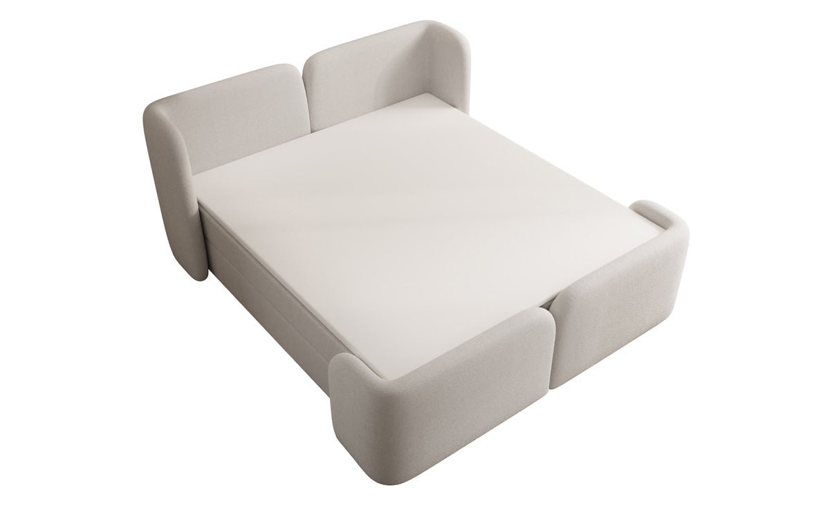 Box spring bed Riva Bouclé with storage space