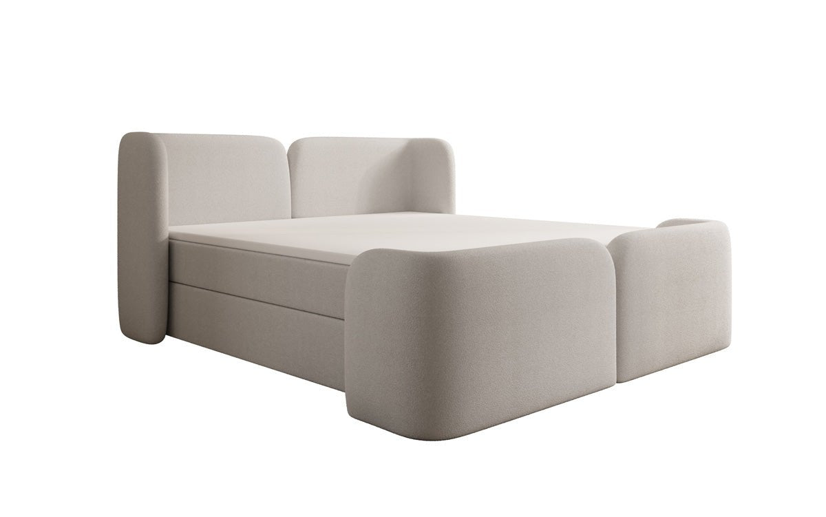 Box spring bed Riva Bouclé with storage space