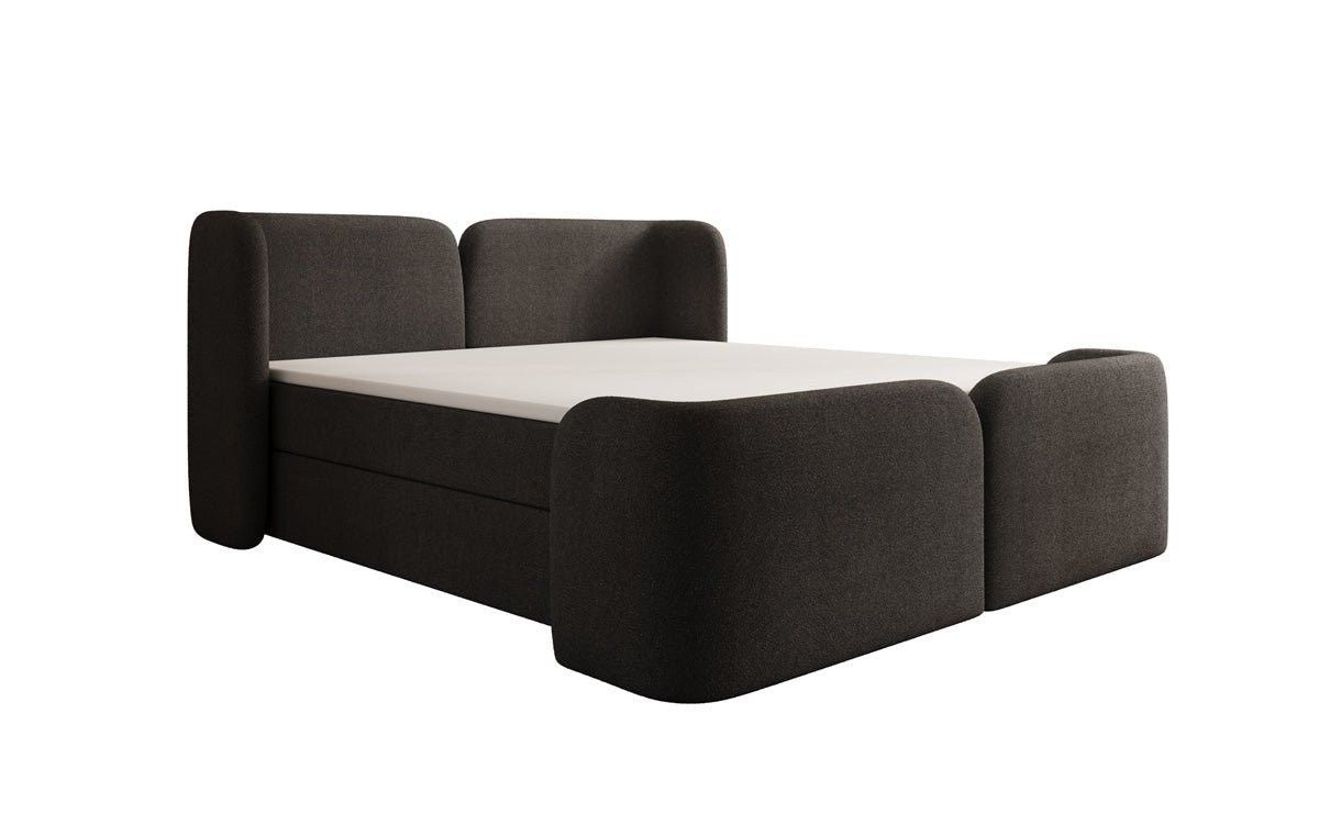Box spring bed Riva Bouclé with storage space