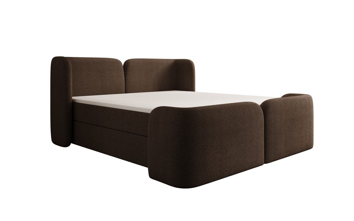 Box spring bed Riva Bouclé with storage space