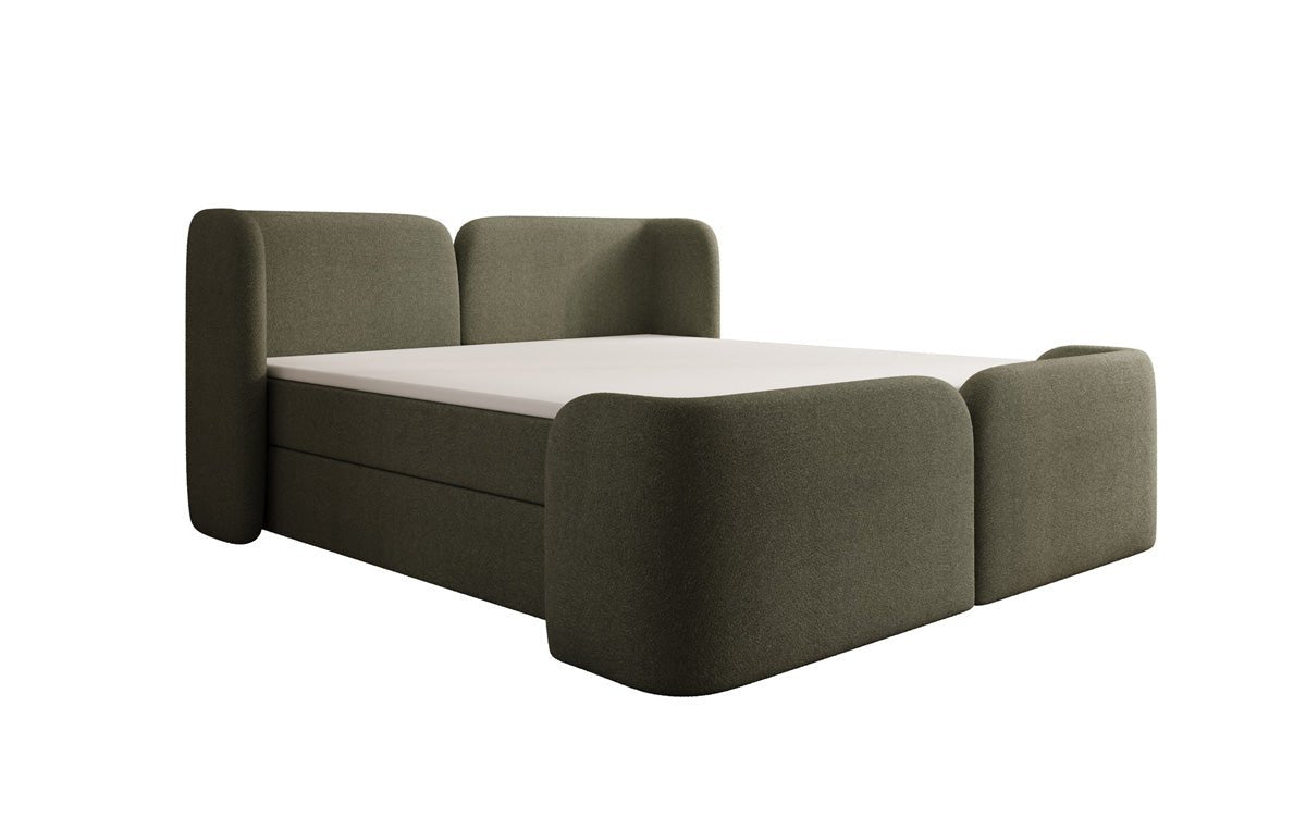Box spring bed Riva Bouclé with storage space