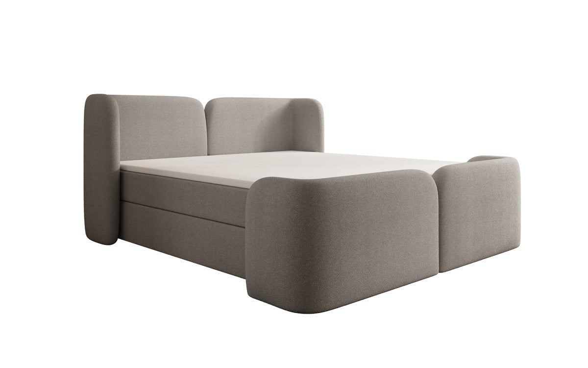 Box spring bed Riva Bouclé with storage space