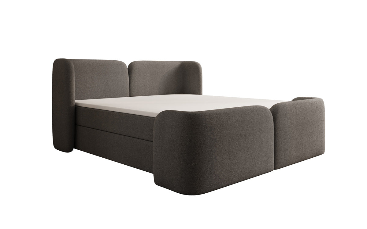 Box spring bed Riva Bouclé with storage space