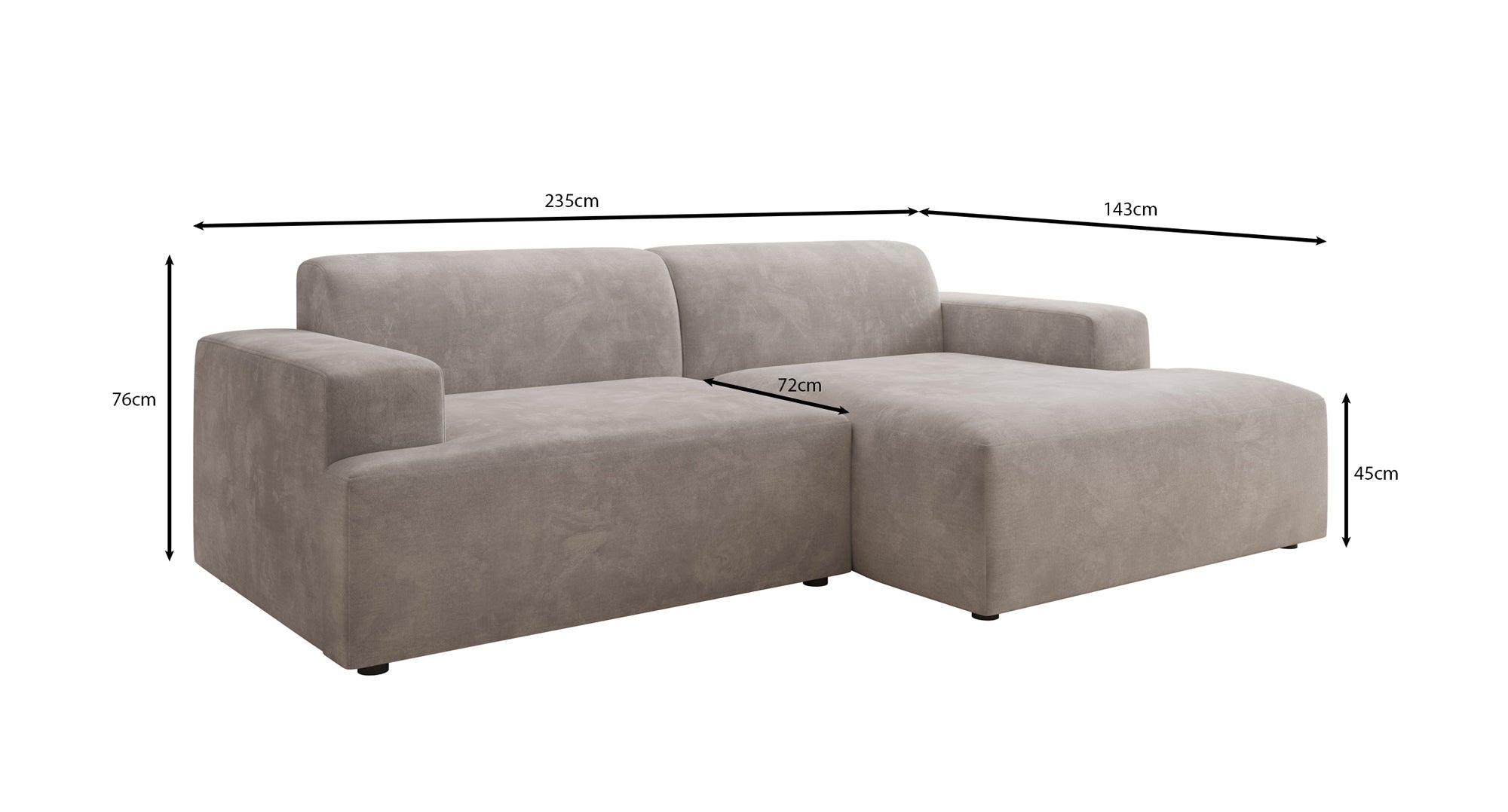 Designer Sofa Monza L in Velvet
