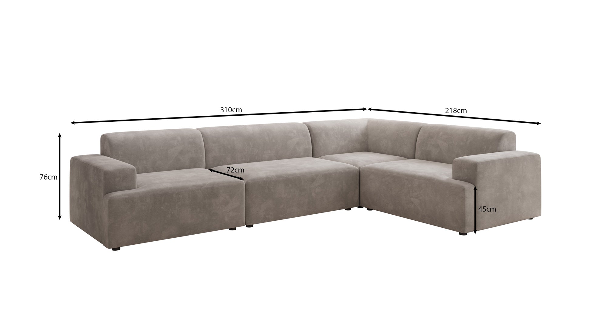 Designer Sofa Monza Living Landscape L in Velvet