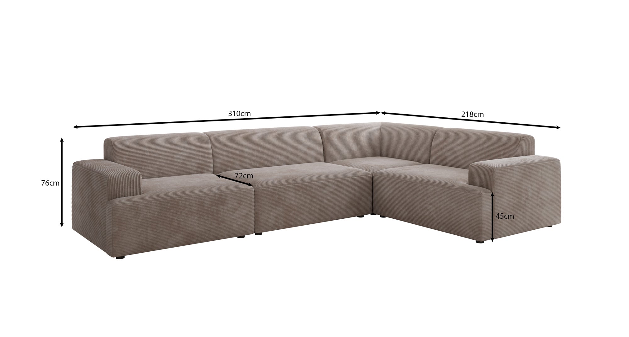 Designer Sofa Monza Living Landscape L in Corduroy