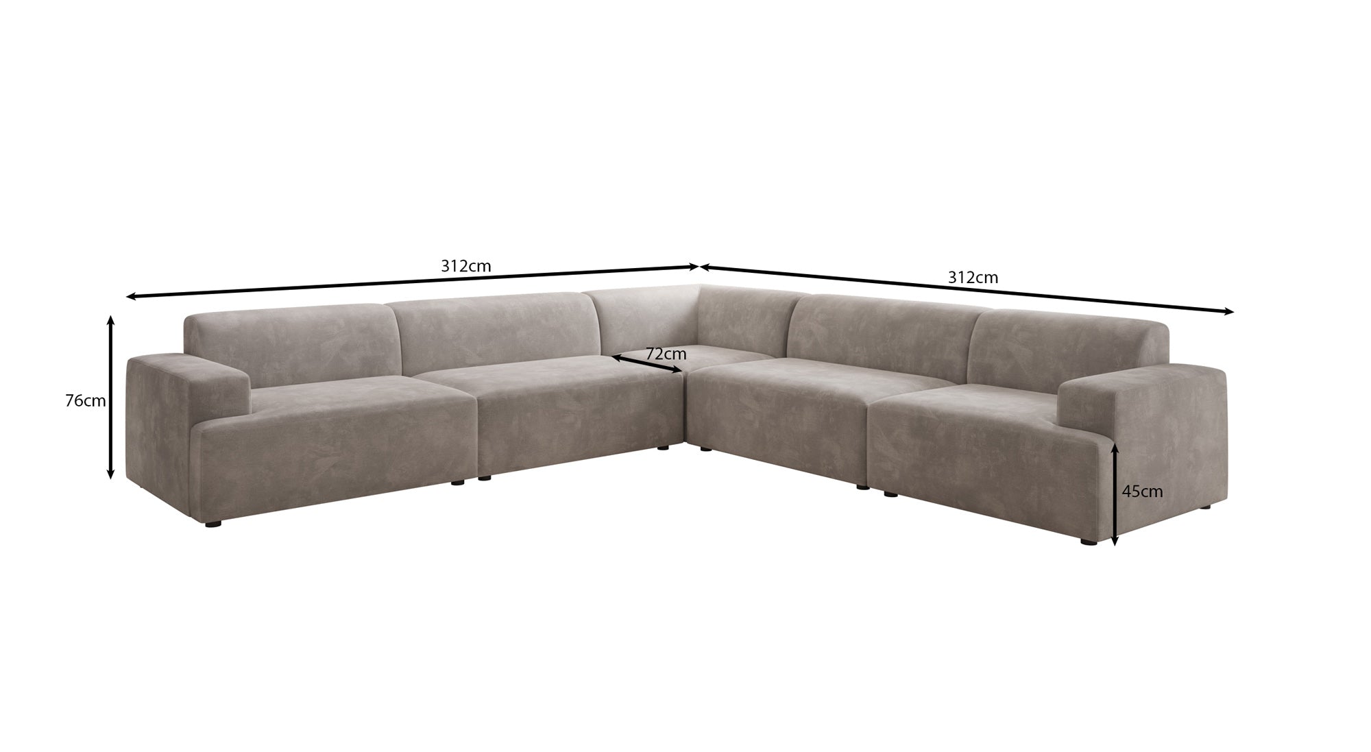 Designer Sofa Monza Living Landscape L XXL in Velvet