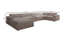 Designer Sofa Monza U XXL in Corduroy