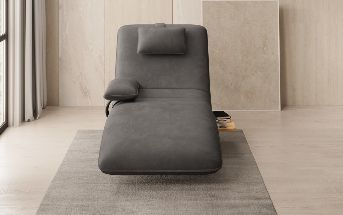 Designer Relax Lounger Velour Velvet with Swivel Function and Side Table