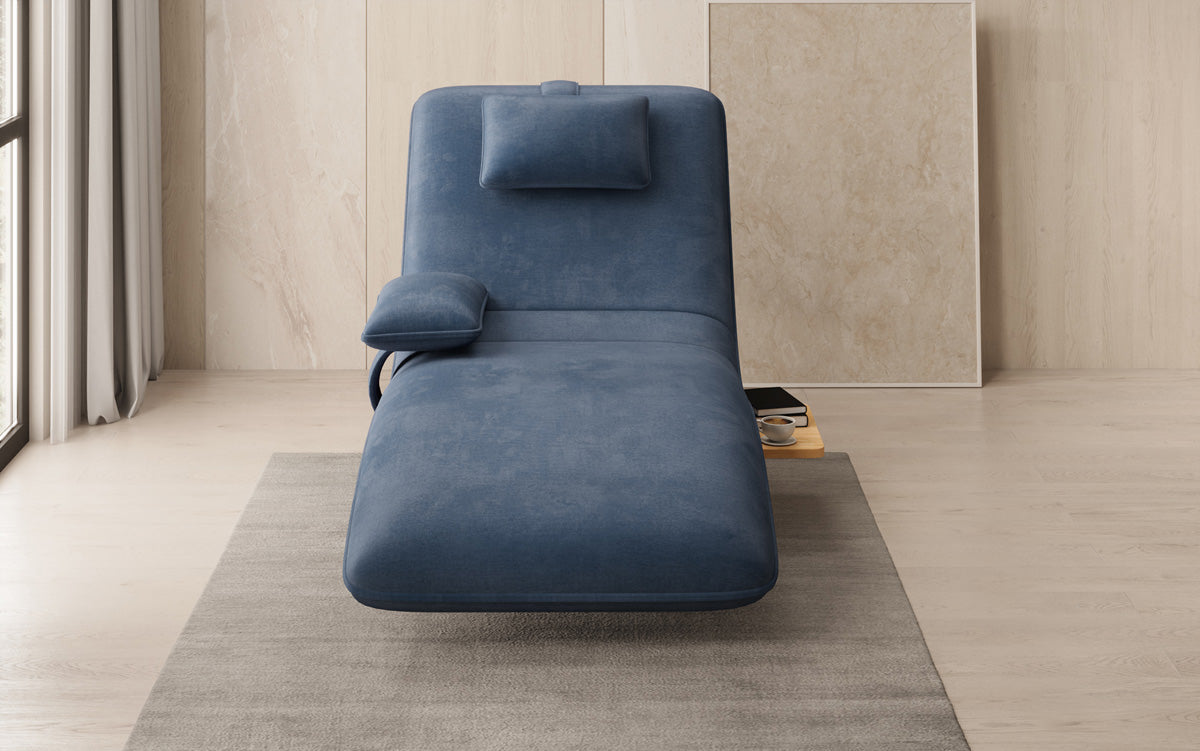 Designer Relax Lounger Velour Velvet with Swivel Function and Side Table
