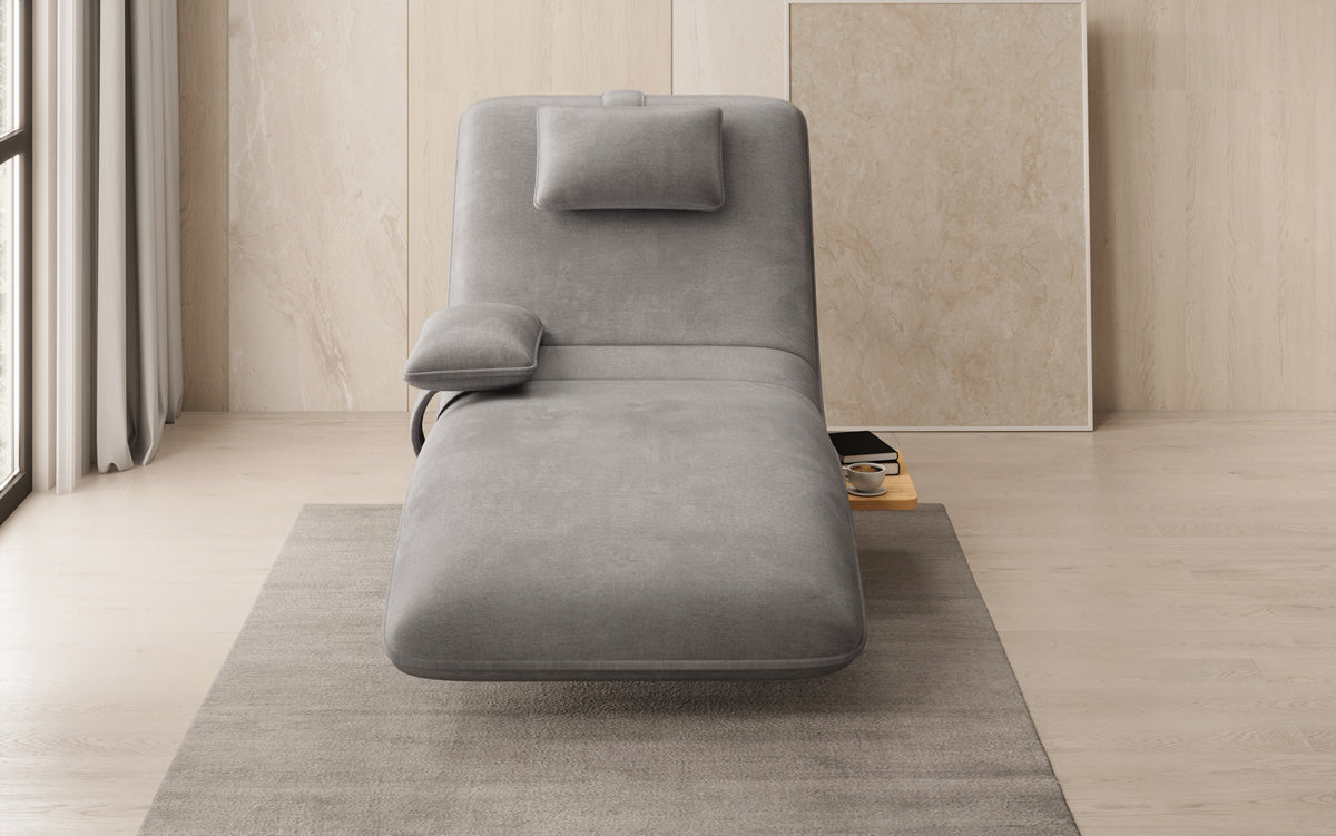 Designer Relax Lounger Velour Velvet with Swivel Function and Side Table