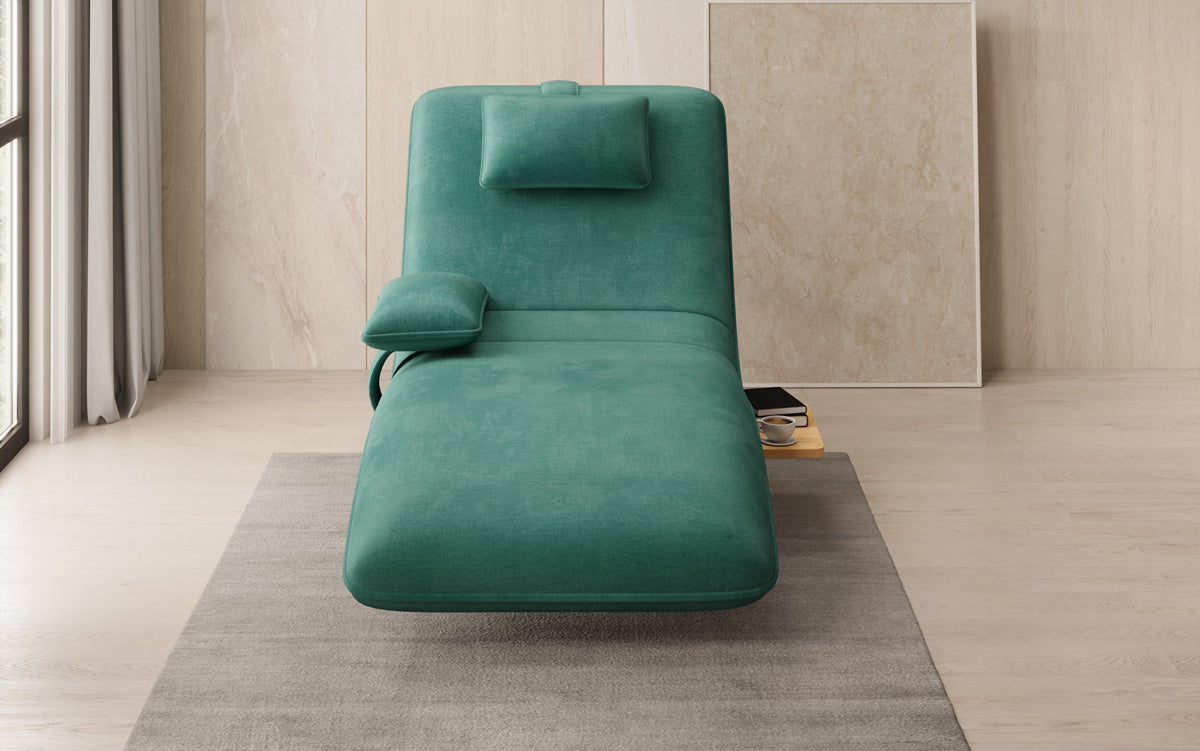 Designer Relax Lounger Velour Velvet with Swivel Function and Side Table