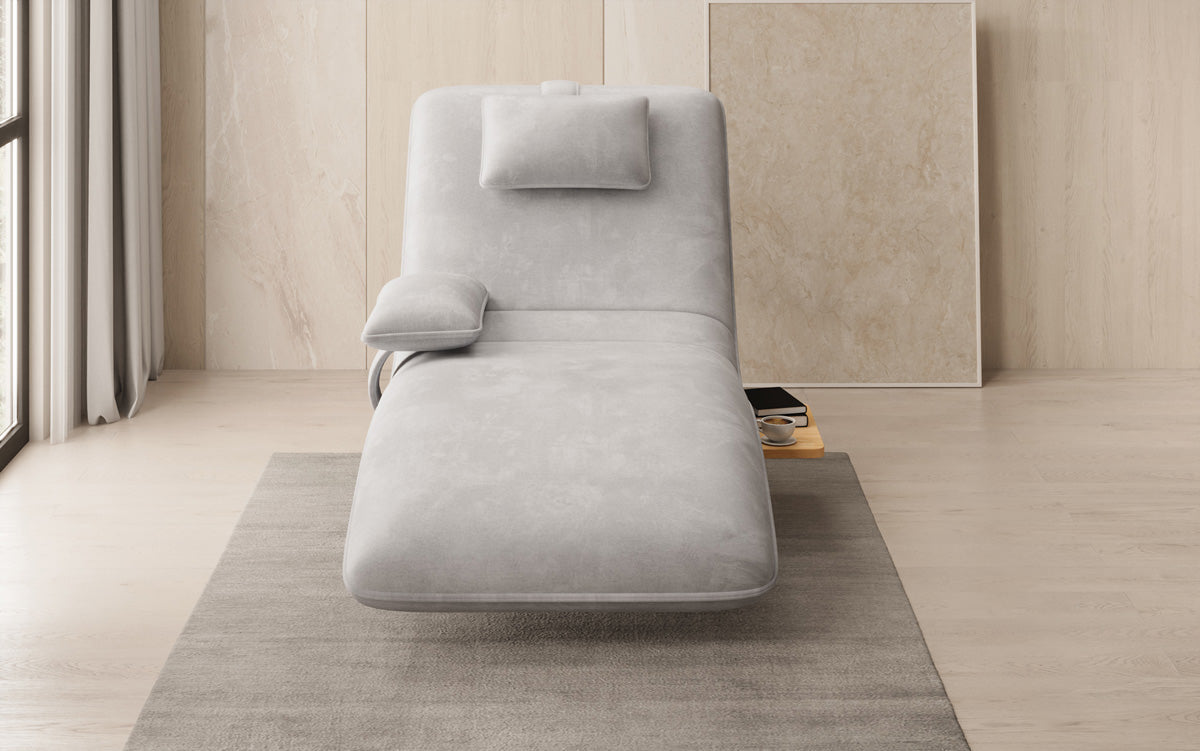 Designer Relax Lounger Velour Velvet with Swivel Function and Side Table