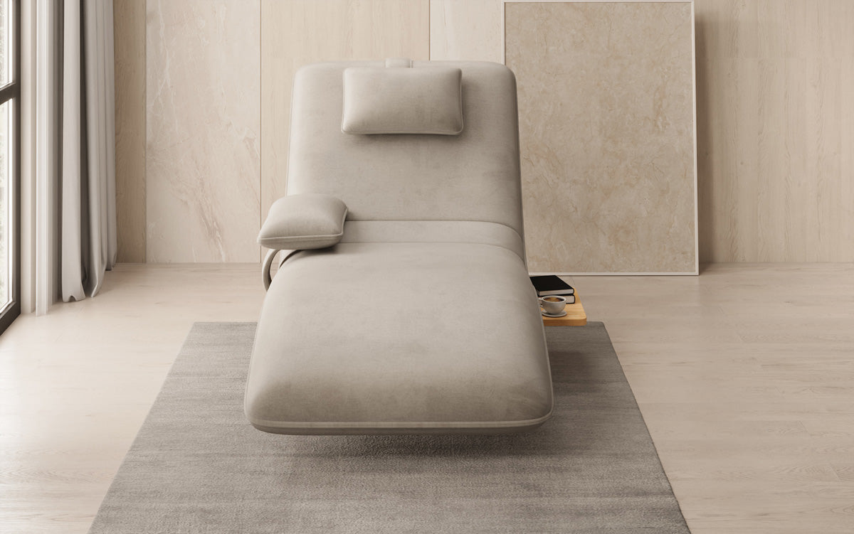 Designer Relax Lounger Velour Velvet with Swivel Function and Side Table