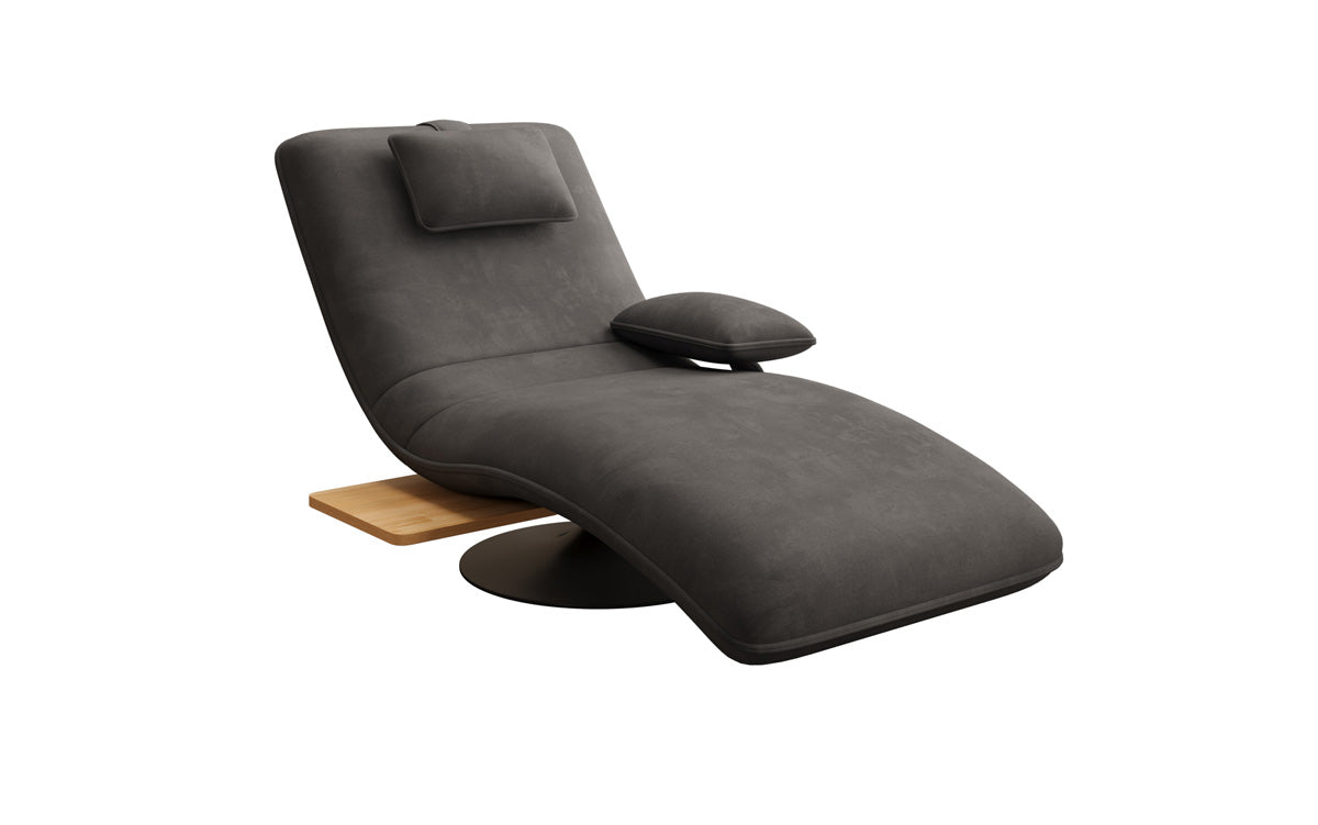 Designer Relax Lounger Velour Velvet with Swivel Function and Side Table