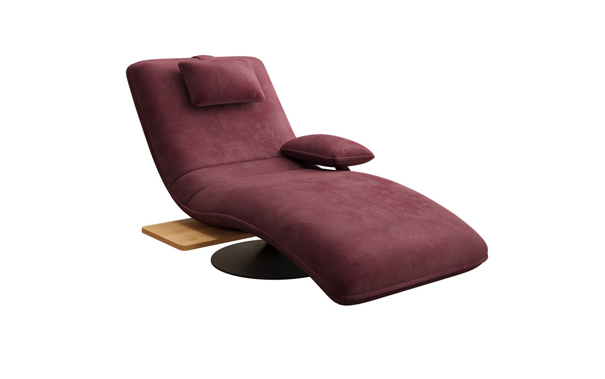 Designer Relax Lounger Velour Velvet with Swivel Function and Side Table