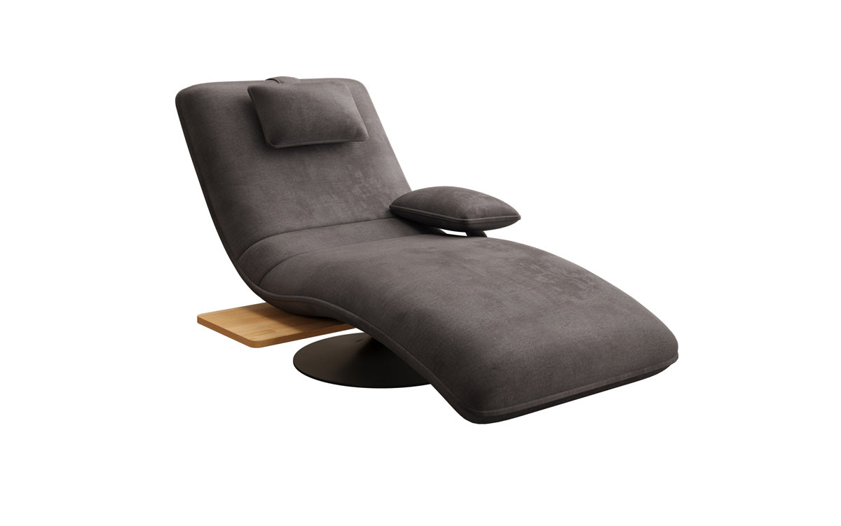Designer Relax Lounger Velour Velvet with Swivel Function and Side Table