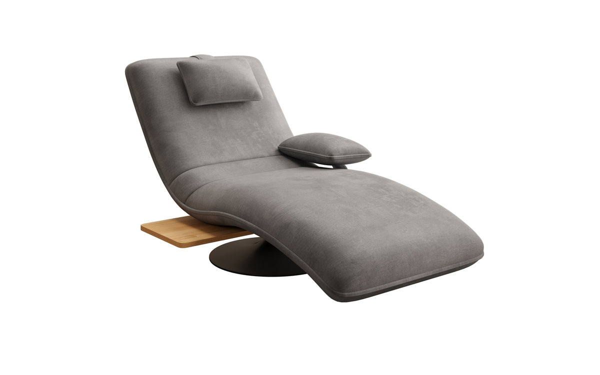 Designer Relax Lounger Velour Velvet with Swivel Function and Side Table