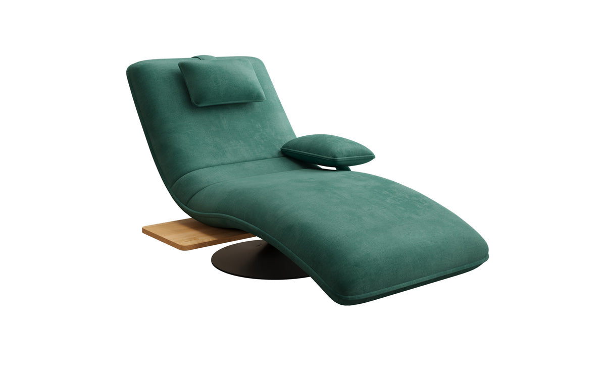 Designer Relax Lounger Velour Velvet with Swivel Function and Side Table
