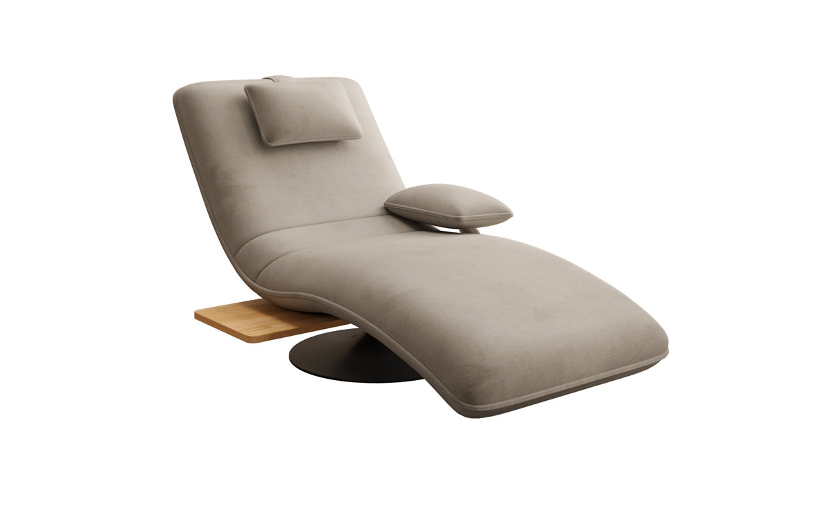Designer Relax Lounger Velour Velvet with Swivel Function and Side Table