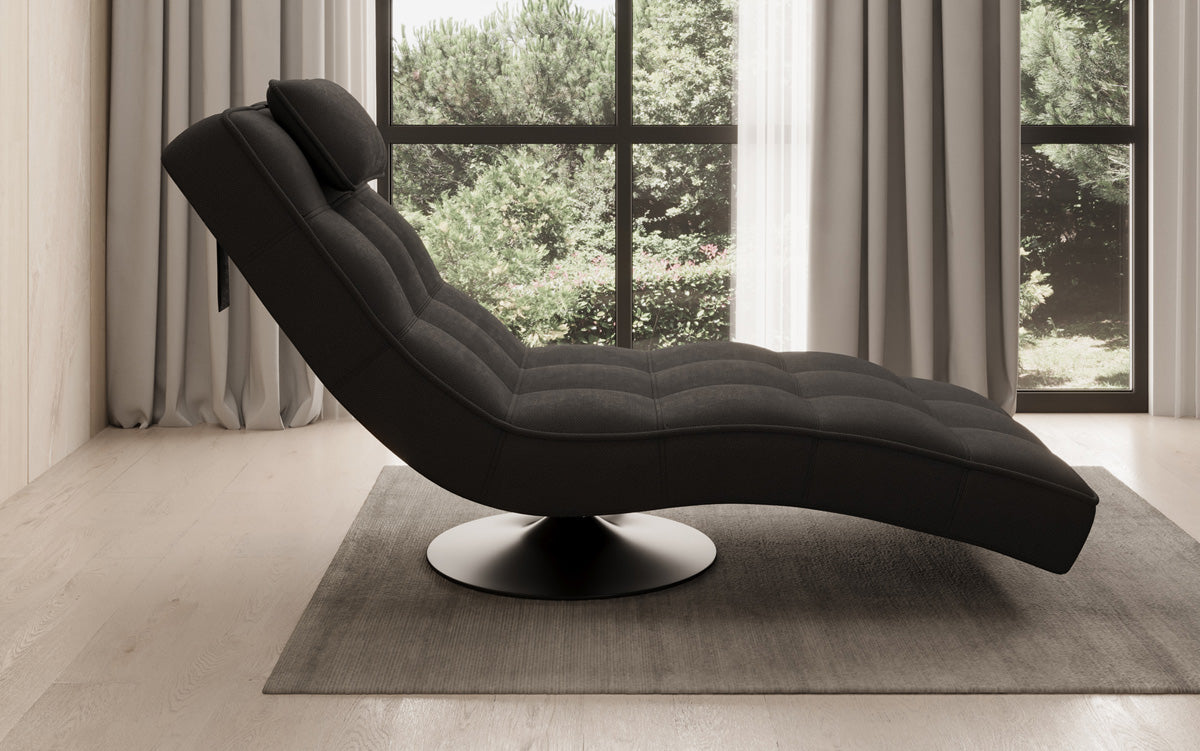 Designer Relax Lounger Livara Fabric with Swivel Function