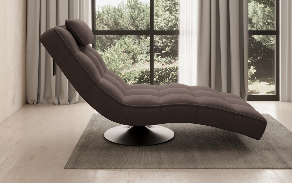 Designer Relax Lounger Livara Fabric with Swivel Function