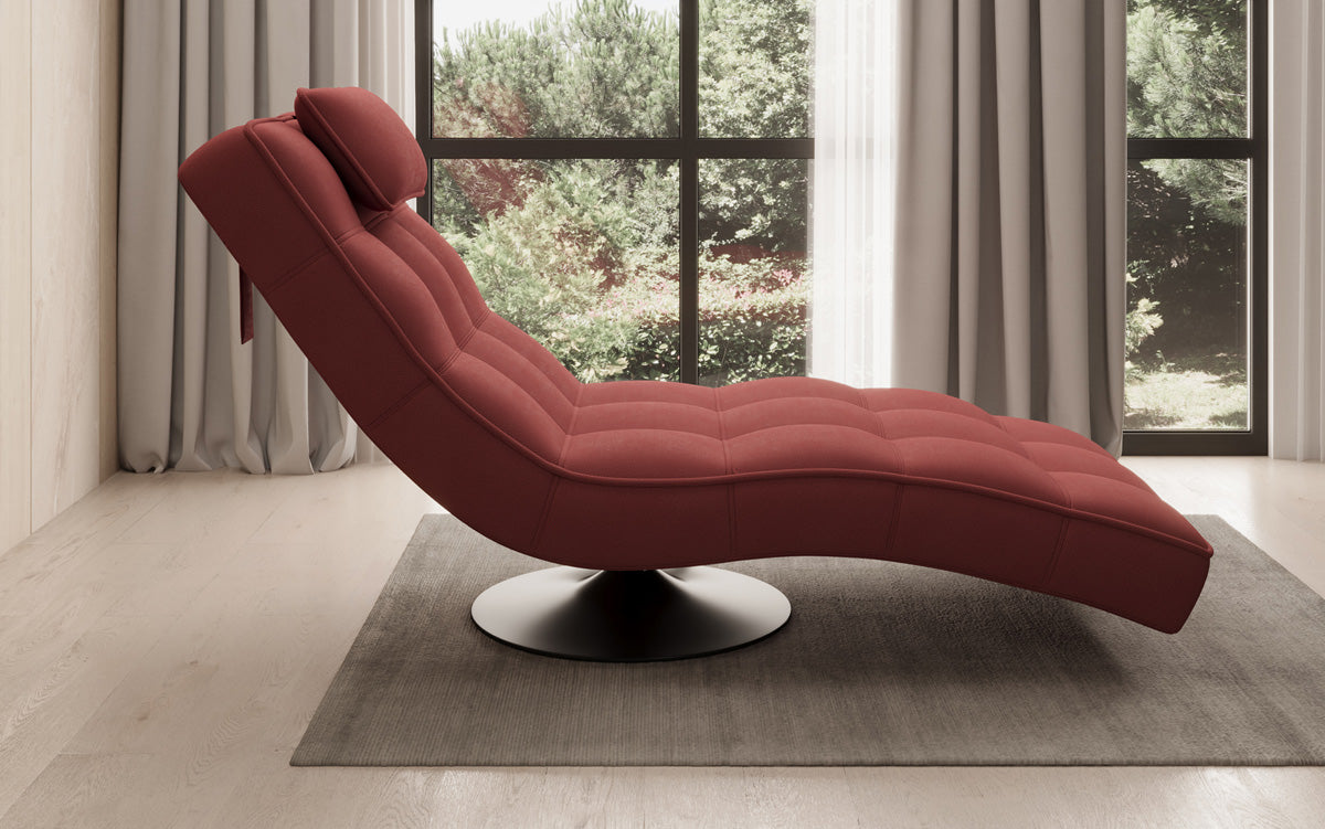 Designer Relax Lounger Livara Fabric with Swivel Function