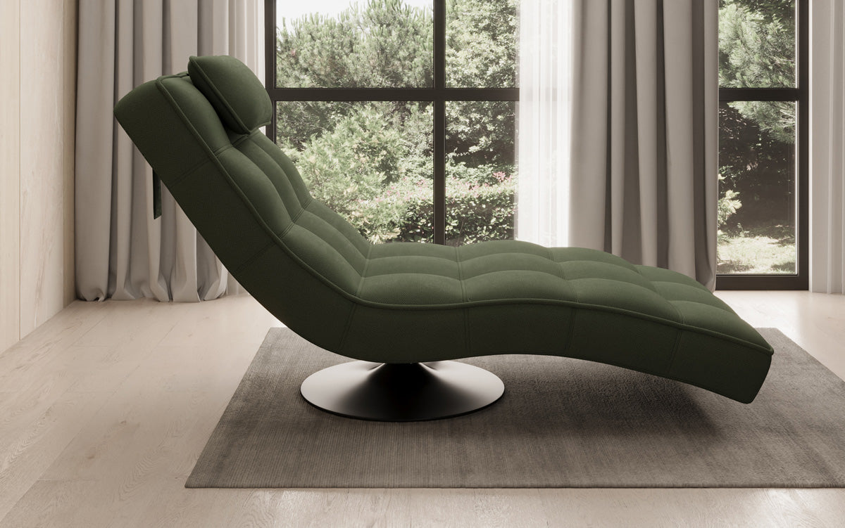Designer Relax Lounger Livara Fabric with Swivel Function