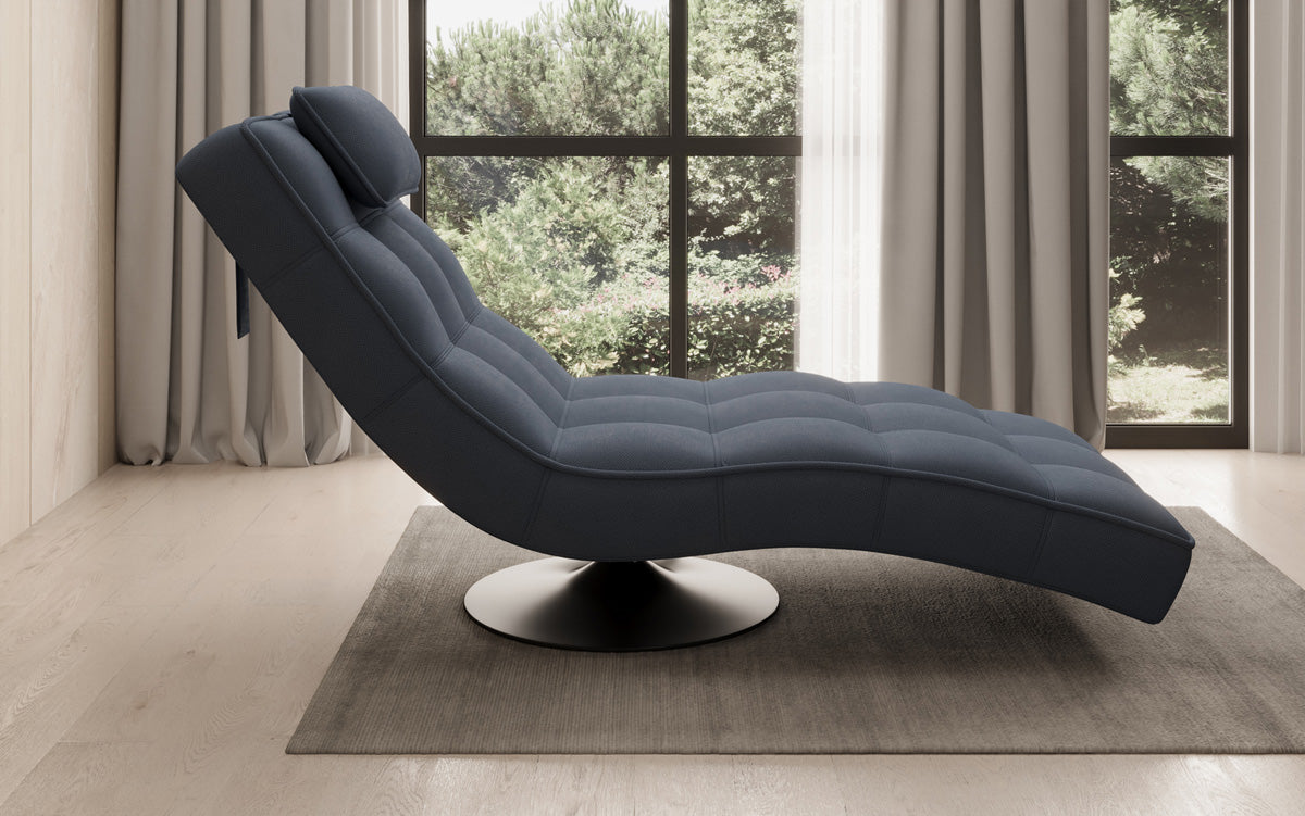 Designer Relax Lounger Livara Fabric with Swivel Function