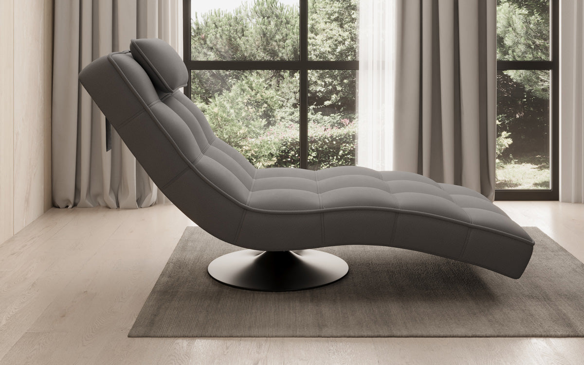 Designer Relax Lounger Livara Fabric with Swivel Function