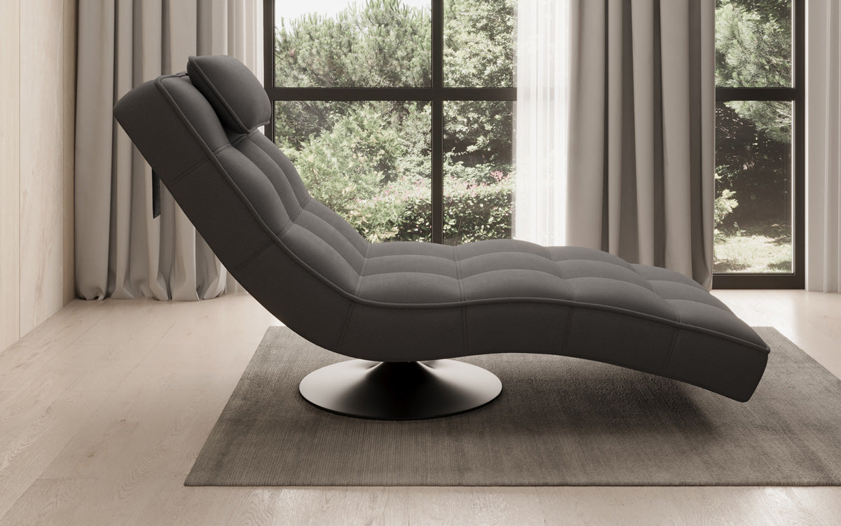 Designer Relax Lounger Livara Fabric with Swivel Function