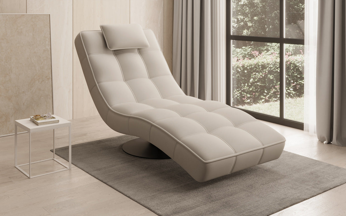 Designer Relax Lounger Livara Fabric with Swivel Function
