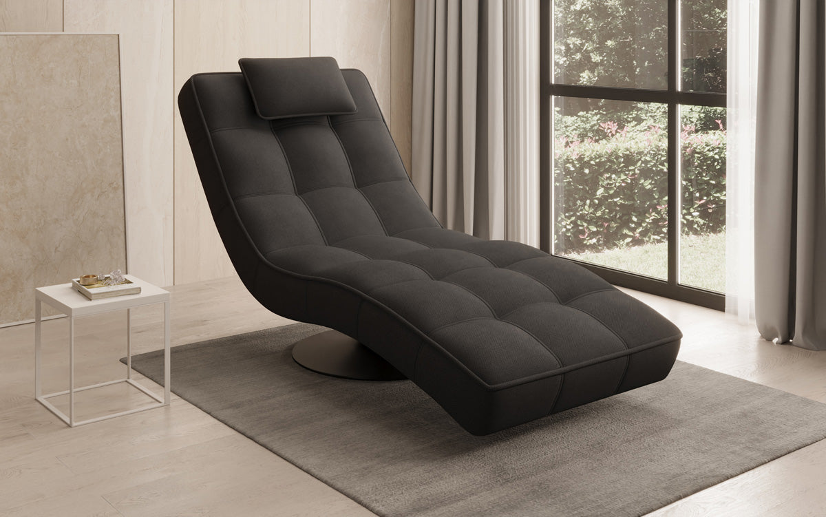 Designer Relax Lounger Livara Fabric with Swivel Function