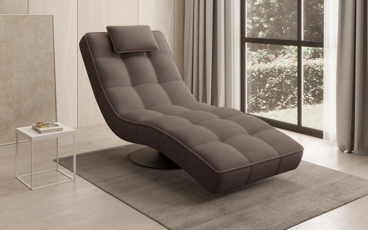 Designer Relax Lounger Livara Fabric with Swivel Function