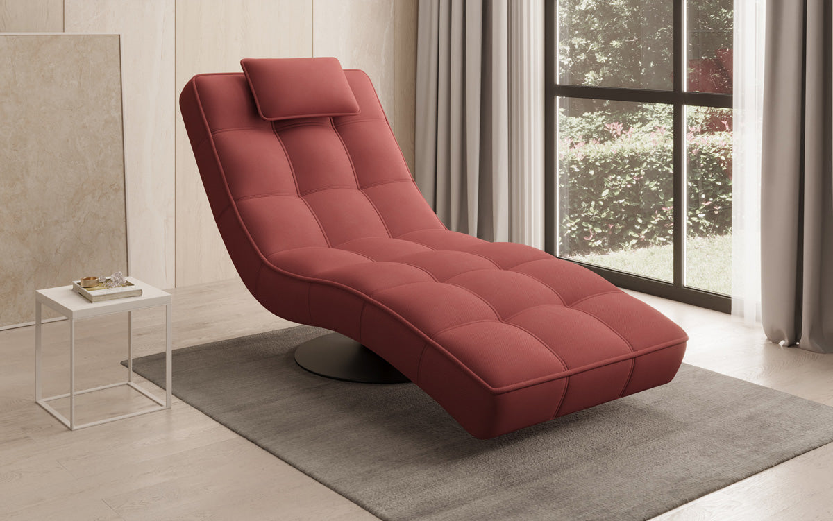 Designer Relax Lounger Livara Fabric with Swivel Function