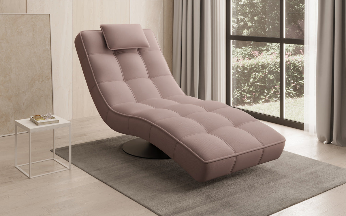 Designer Relax Lounger Livara Fabric with Swivel Function