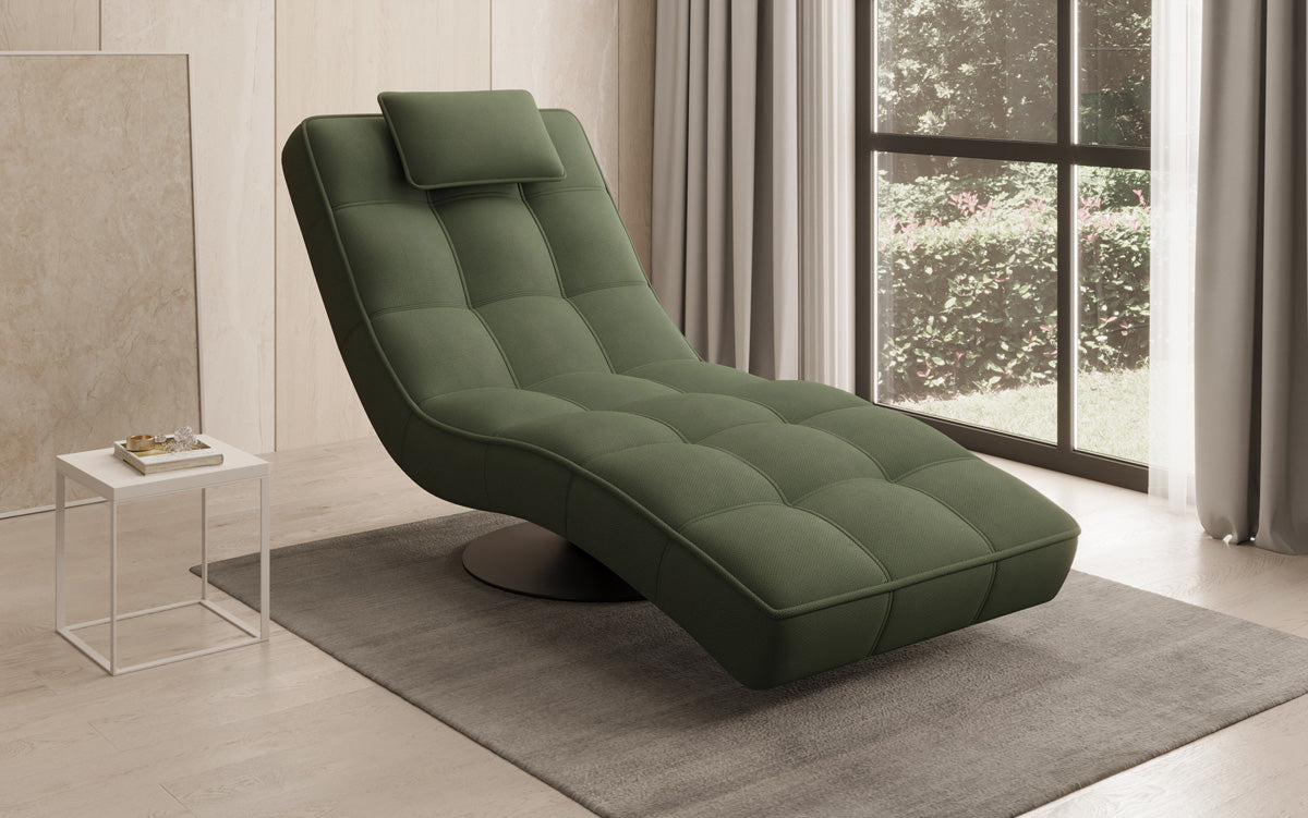 Designer Relax Lounger Livara Fabric with Swivel Function
