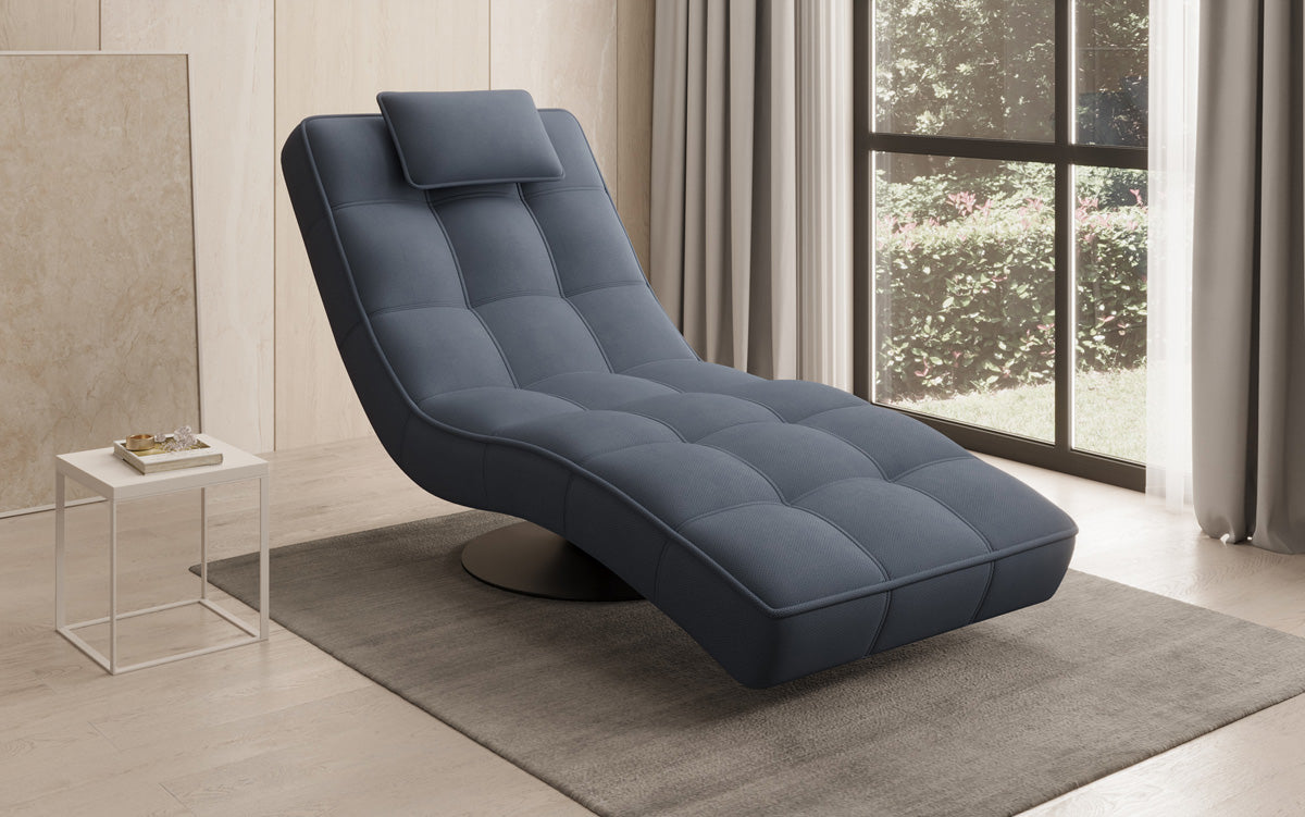 Designer Relax Lounger Livara Fabric with Swivel Function