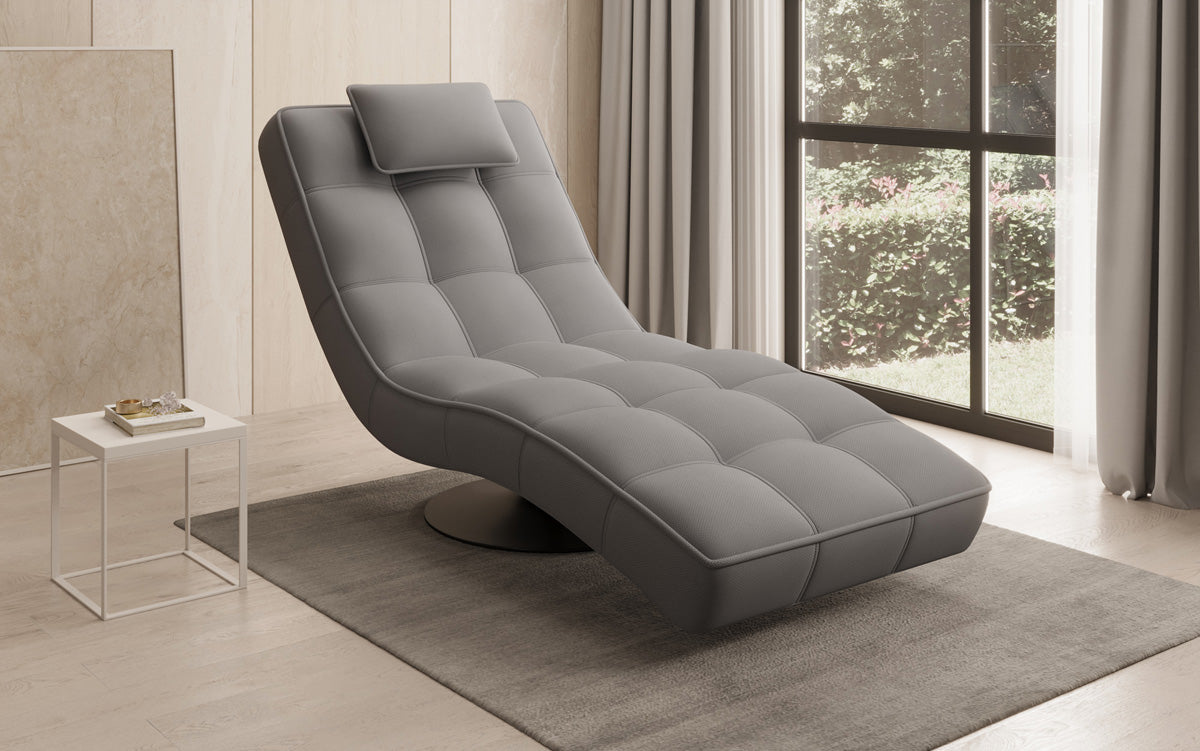 Designer Relax Lounger Livara Fabric with Swivel Function