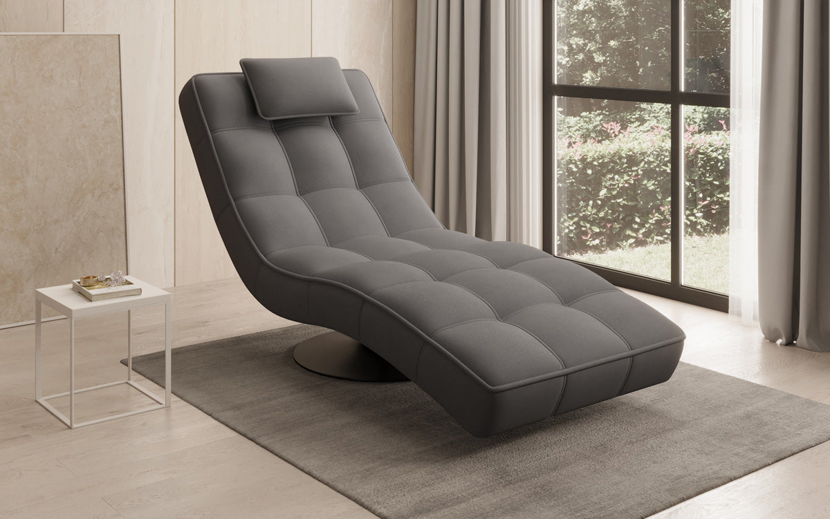 Designer Relax Lounger Livara Fabric with Swivel Function