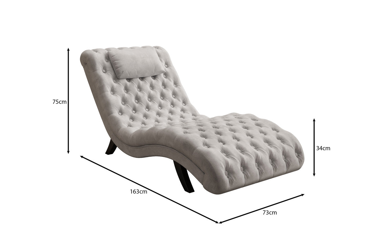 Designer Relax Lounger Elarion in Velvet