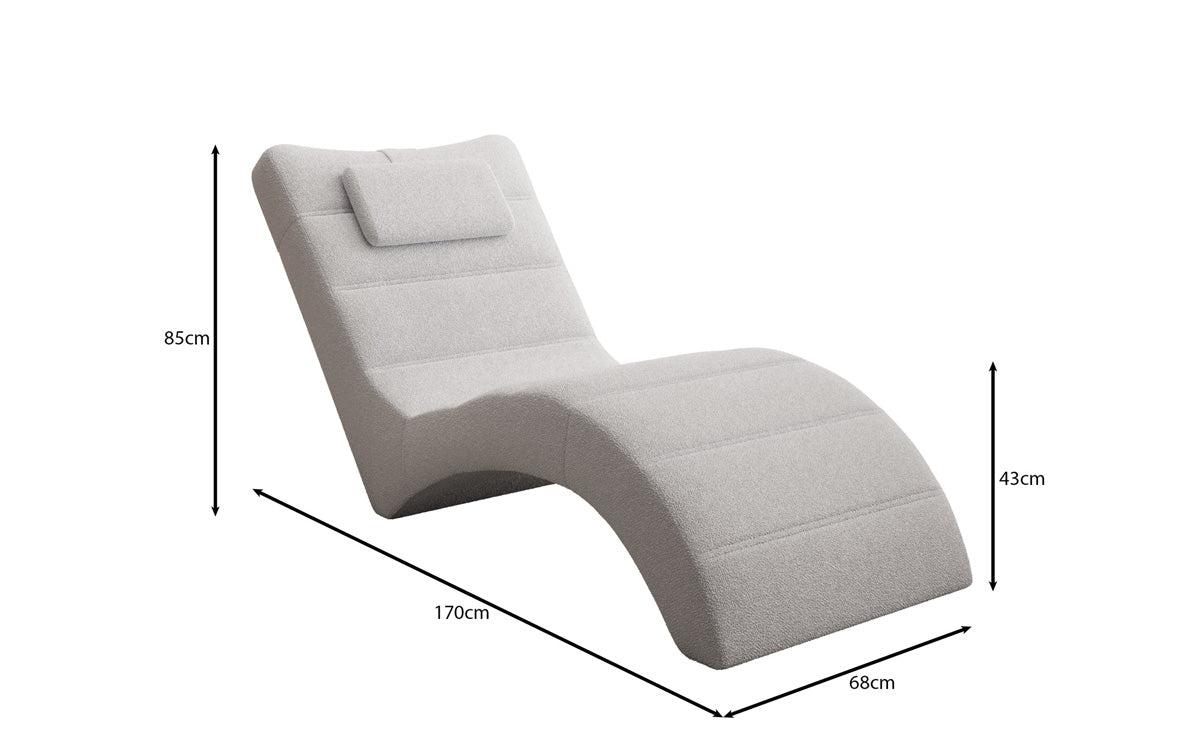 Designer Relax Lounger Leon in Bouclé