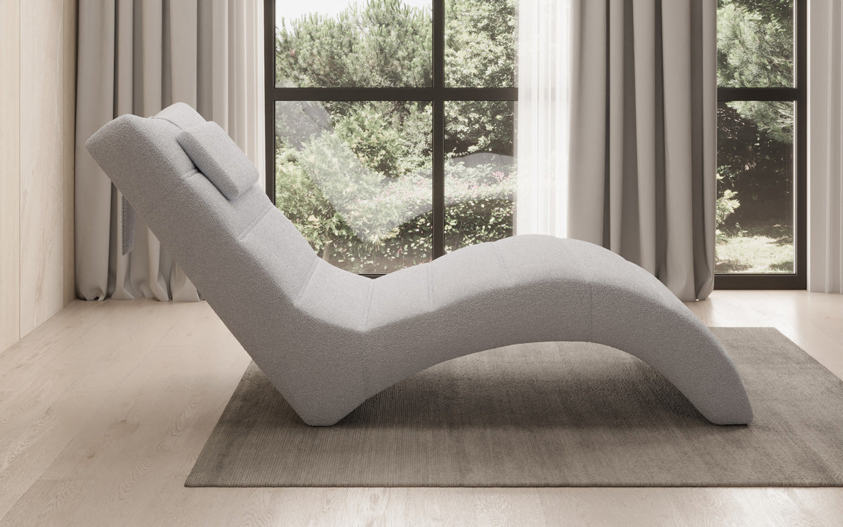 Designer Relax Lounger Leon in Bouclé