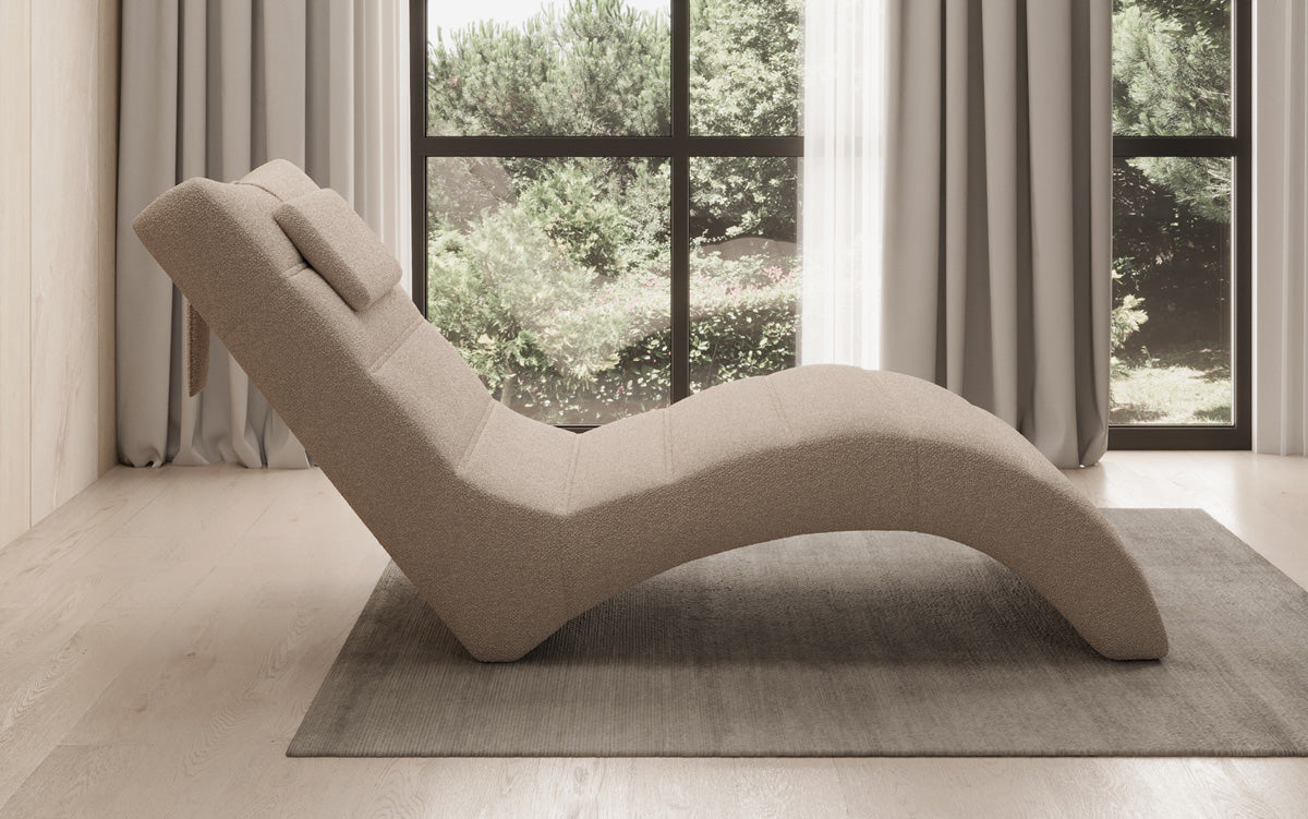 Designer Relax Lounger Leon in Bouclé