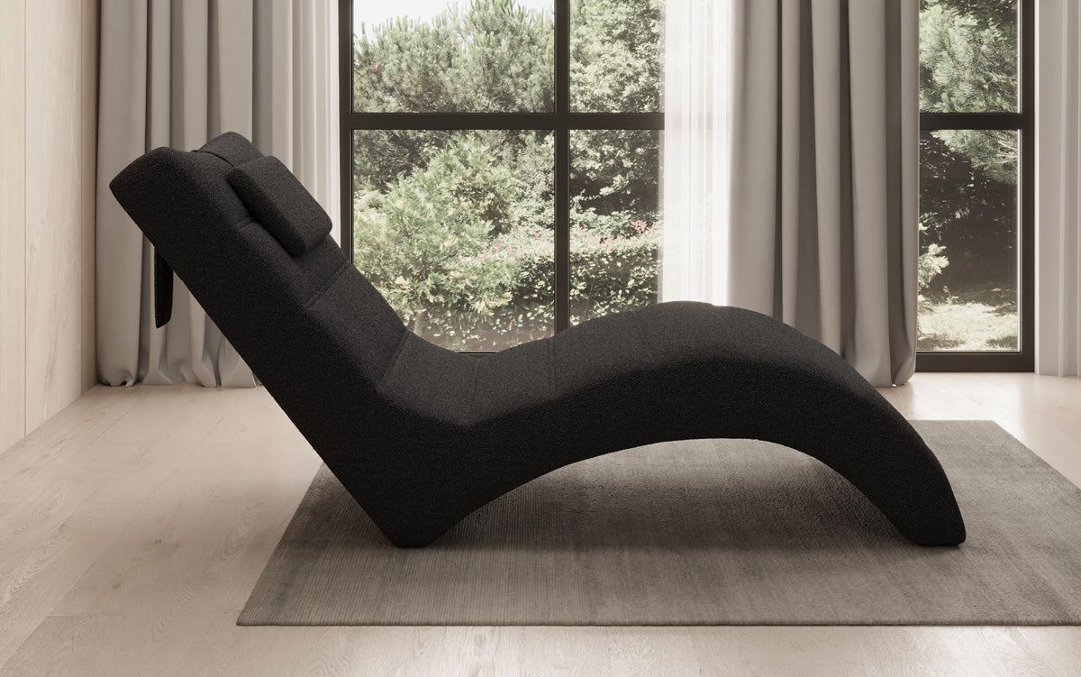 Designer Relax Lounger Leon in Bouclé