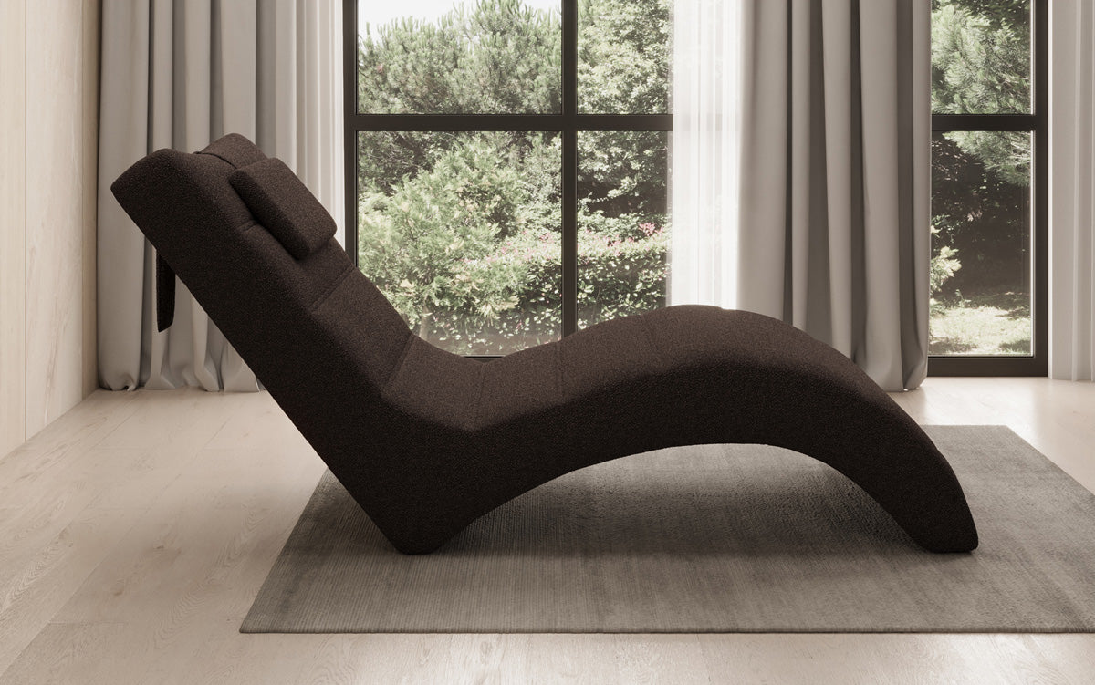Designer Relax Lounger Leon in Bouclé