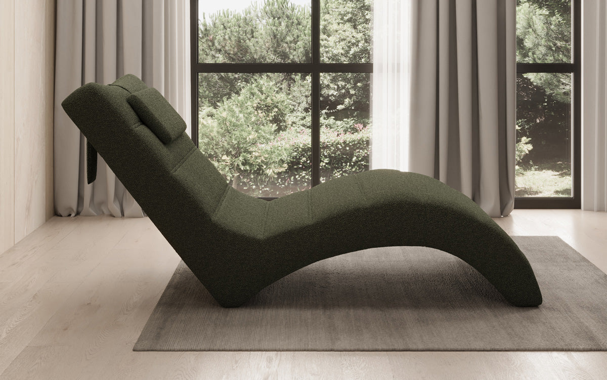 Designer Relax Lounger Leon in Bouclé