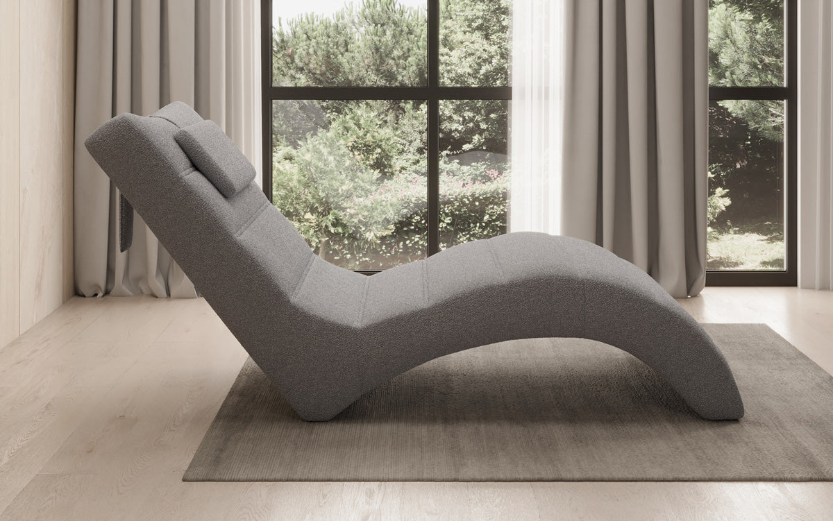 Designer Relax Lounger Leon in Bouclé