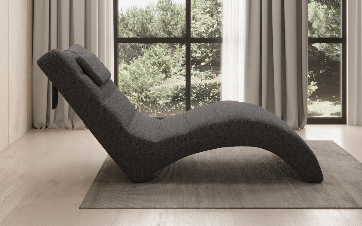 Designer Relax Lounger Leon in Bouclé