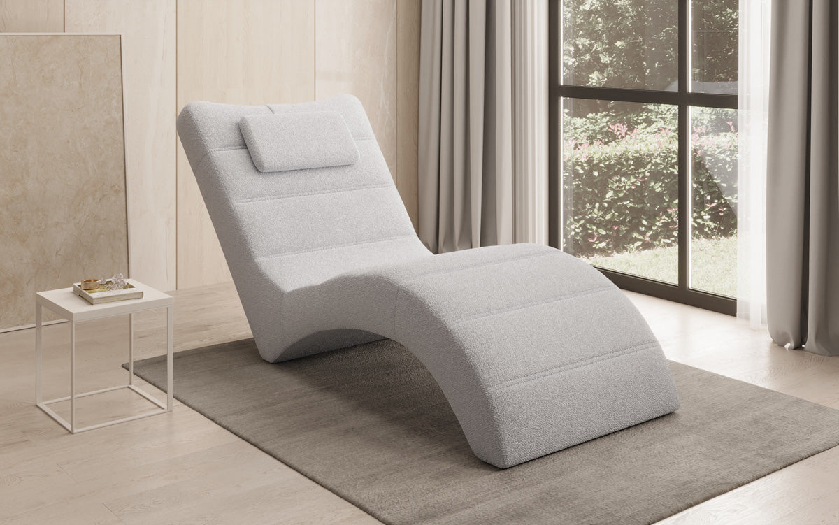Designer Relax Lounger Leon in Bouclé
